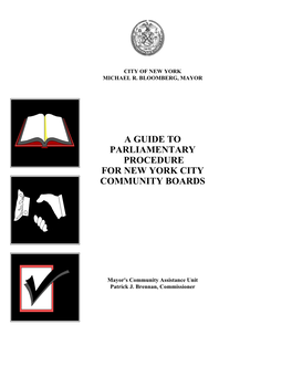 A Guide to Parliamentary Procedure for New York City Community Boards