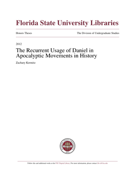 The Recurrent Usage of Daniel in Apocalyptic Movements in History Zachary Kermitz