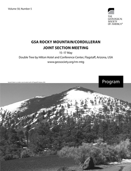 GSA ROCKY MOUNTAIN/CORDILLERAN JOINT SECTION MEETING 15–17 May Double Tree by Hilton Hotel and Conference Center, Flagstaff, Arizona, USA