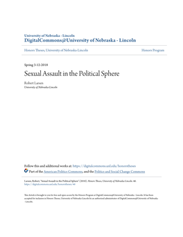 Sexual Assault in the Political Sphere Robert Larsen University of Nebraska-Lincoln