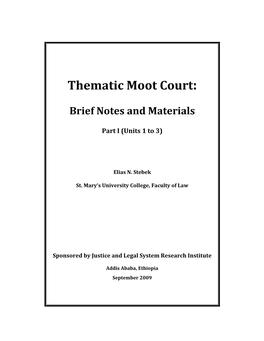 Thematic Moot Court