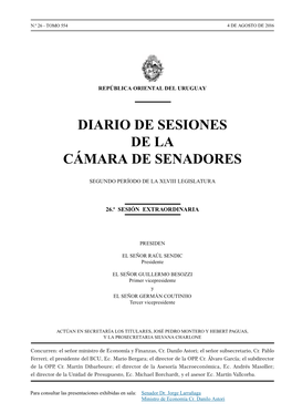 Diario De Sesiones De La Cámara De Senadores