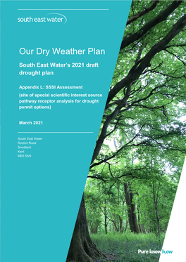 Appendix L: SSSI Assessment (Site of Special Scientific Interest Source Pathway Receptor Analysis for Drought Permit Options)