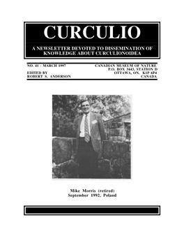 Curculio a Newsletter Devoted to Dissemination of Knowledge About Curculionoidea