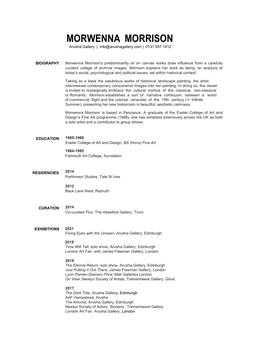 Morwenna Morrison CV