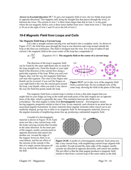 19-8 Magnetic Field from Loops and Coils