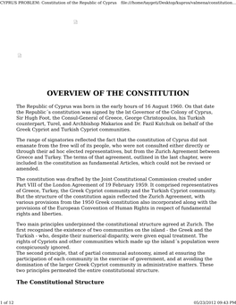 Overview of the Constitution