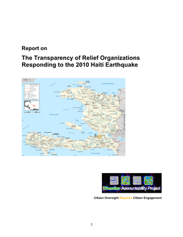 The Transparency of Relief Organizations Responding to the 2010 Haiti Earthquake