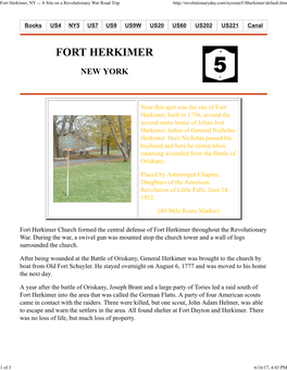 Fort Herkimer, NY -- a Site on a Revolutionary War Road Trip