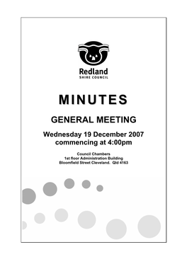 Minutes 19 December 2007