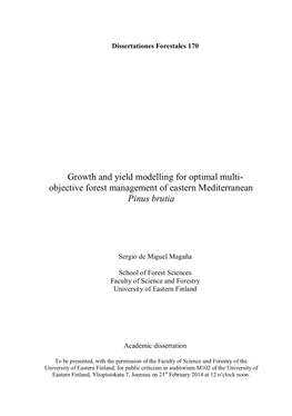 Objective Forest Management of Eastern Mediterranean Pinus Brutia