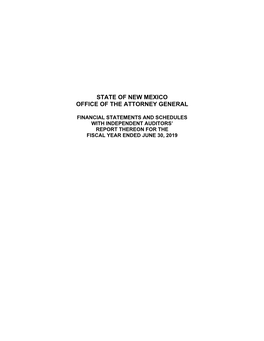 State of New Mexico Office of the Attorney General
