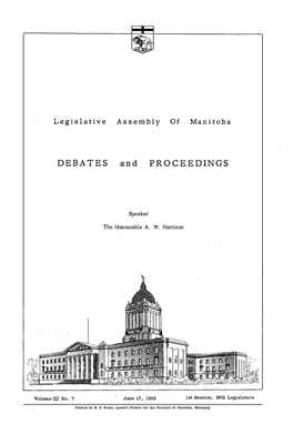 DEBATES and PROCEEDINGS