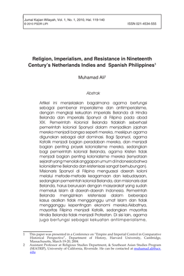Religion, Imperialism, and Resistance in Nineteenth Century's