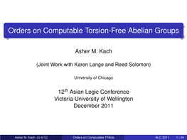 Orders on Computable Torsion-Free Abelian Groups