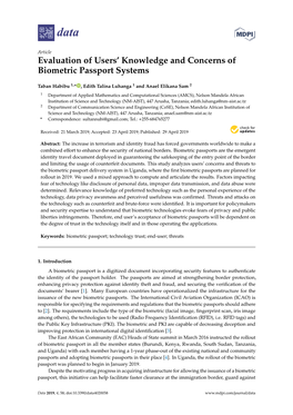 Evaluation of Users' Knowledge and Concerns of Biometric Passport