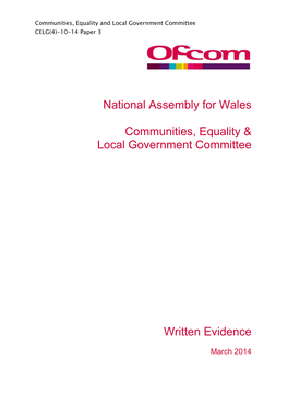 National Assembly for Wales Communities