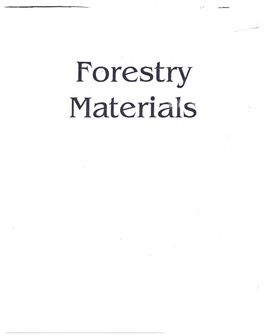 Forestry Materials Forest Types and Treatments