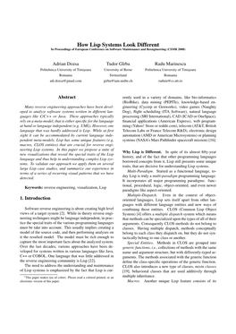 How Lisp Systems Look Different in Proceedings of European Conference on Software Maintenance and Reengineering (CSMR 2008)