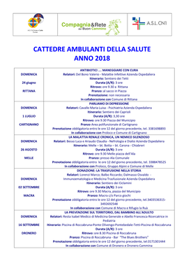 Cattedre Ambulanti Della Salute Anno 2018