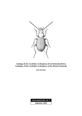 De La Península Ibérica Catalogue of the Carabidae (Coleoptera) of the Iberian Peninsula