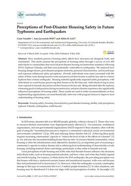 Perceptions of Post-Disaster Housing Safety in Future Typhoons and Earthquakes