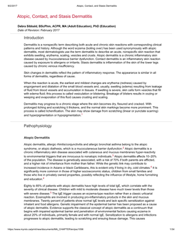 Atopic, Contact, and Stasis Dermatitis