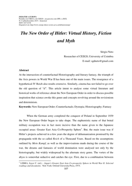 The New Order of Hitler: Virtual History, Fiction and Myth