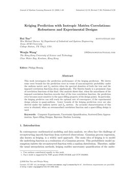 Kriging Prediction with Isotropic Matérn Correlations: Robustness
