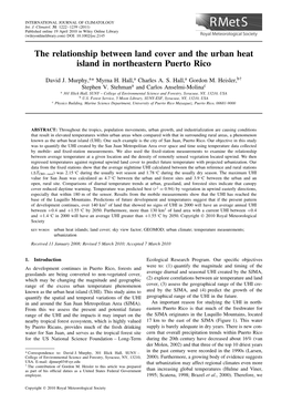 The Relationship Between Land Cover and the Urban Heat Island in Northeastern Puerto Rico