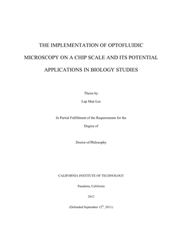 The Implementation of Optofluidic Microscopy On