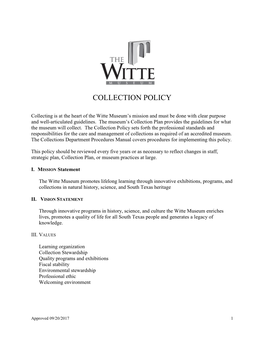 Collection Policy