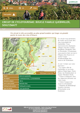 CIRCUIT DE CYCLOTOURISME: BOUCLE FAMILLE GUEBWILLER, SOULTZMATT Vélo Route Piste Cyclable