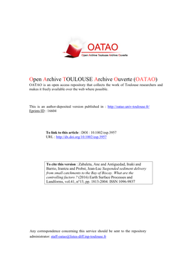Suspended Sediment Delivery from Small Catchments to the Bay of Biscay. What Are the Controlling Factors ?