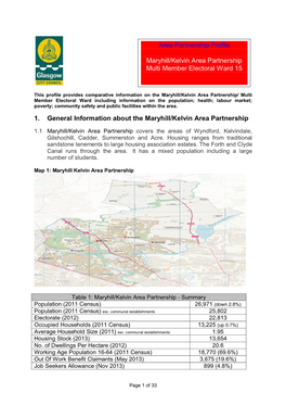 Maryhill/Kelvin Area Partnership Multi Member Electoral Ward 15