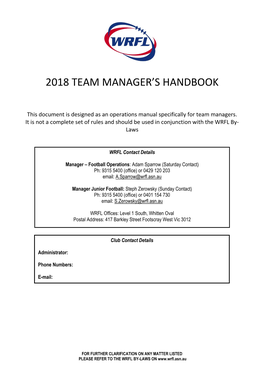 2004 Team Managers Handbook