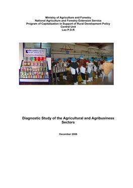 Diagnostic Study of the Agricultural and Agribusiness Sectors