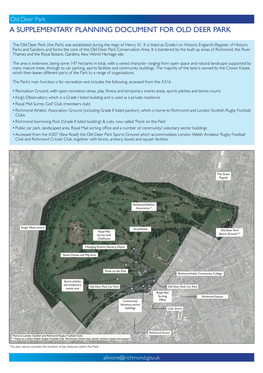 A Supplementary Planning Document for Old Deer Park