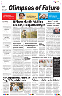 BSF Jawan Killed in Pak Firing in Samba, 3 Pak Posts Damaged