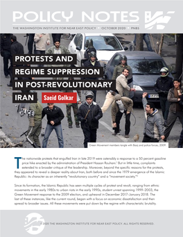 PROTESTS and REGIME SUPPRESSION in POST-REVOLUTIONARY IRAN Saeid Golkar