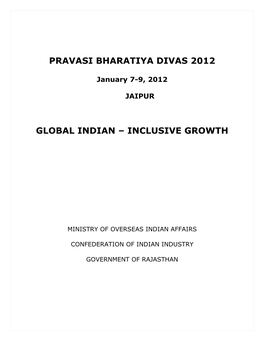 Pravasi Bharatiya Divas 2012 Global Indian