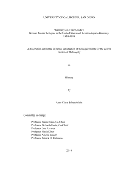 German Jewish Refugees in the United States and Relationships to Germany, 1938-1988