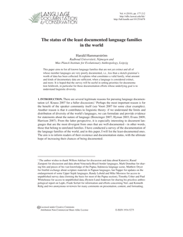 The Status of the Least Documented Language Families in the World