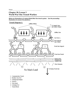 Chapter 18, Lesson 3 World War One Trench Warfare