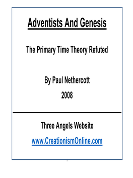 Adventists and Genesis