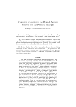 Everettian Probabilities, the Deutsch-Wallace Theorem and the Principal Principle