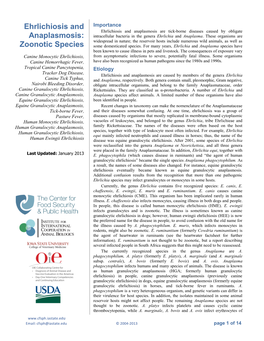 Ehrlichiosis and Anaplasmosis Are Tick-Borne Diseases Caused by Obligate Anaplasmosis: Intracellular Bacteria in the Genera Ehrlichia and Anaplasma