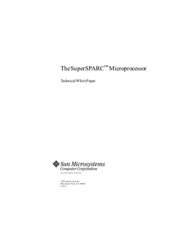 The Supersparc Microprocessor