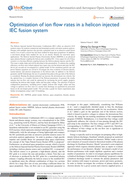 Optimization of Ion Flow Rates in a Helicon Injected IEC Fusion System