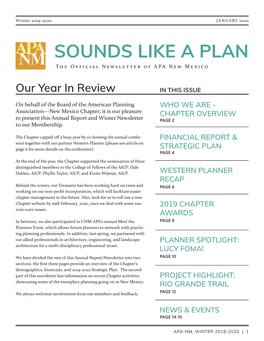 SOUNDS LIKE a PLAN the Official Newsletter of APA New Mexico